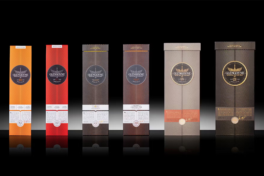 Bao bì rượu whisky Glengoyne hiện sử dụng bao bì có thể tái chế 100% và có nguồn gốc địa phương