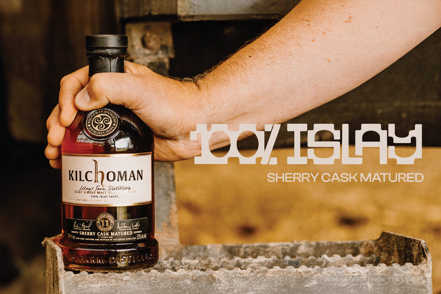 Kilchoman 100% Islay Casks 11 YO - Dấu ấn whisky Islay đậm cá tính với khói than bùn đặc trưng và chiều sâu sau 11 năm trưởng thành.