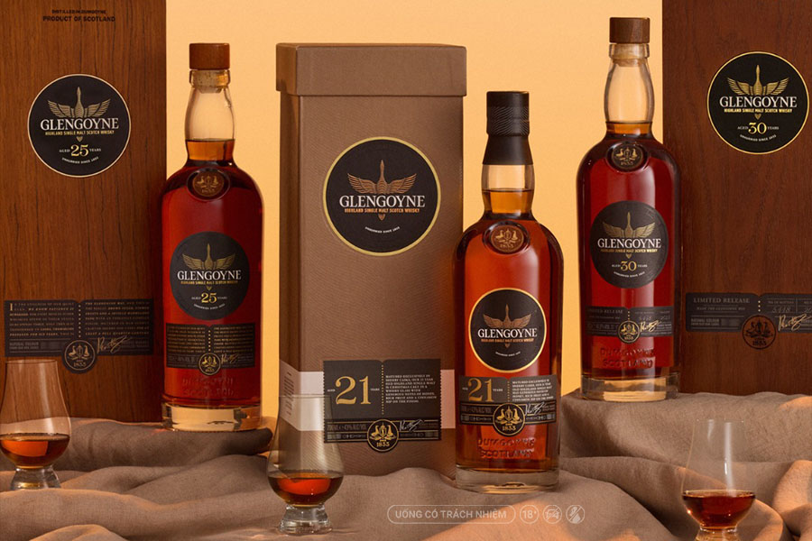 BST Glengoyne 21/25/30 Year Old mang đến nhiều cấp độ lựa chọn cho hộp quà whisky cao cấp dành tặng khách hàng và đối tác.